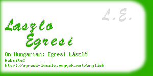 laszlo egresi business card